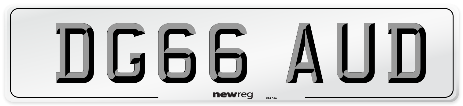 DG66 AUD Number Plate from New Reg